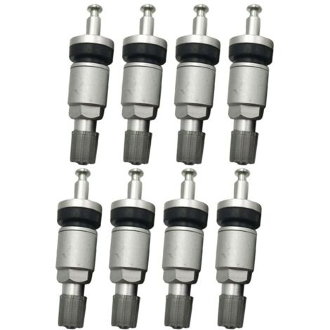 Válvulas de neumáticos de la serie TPMS de 8 piezas para sistema de válvulas sin cámara de aleación, kit de reparación de vástago de sensor de monitoreo de presión de neumáticos (1/4)