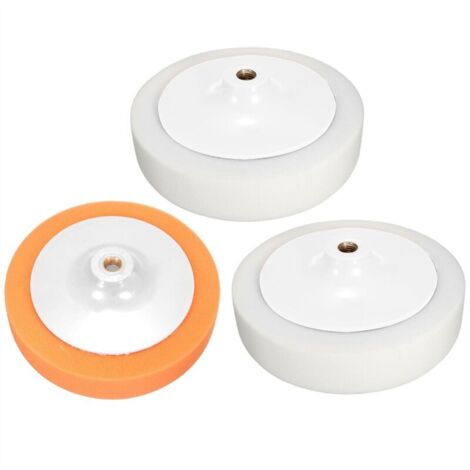 Juego de 3 almohadillas de pulido para coches, 7 pulgadas (180 mm), esponja suave con rosca M14. (1/4)
