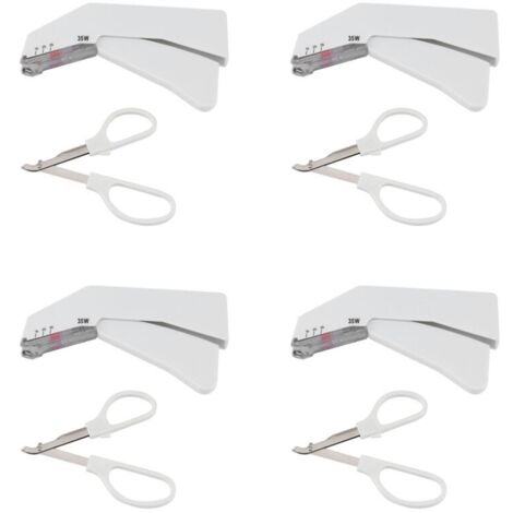 Grapadora cutánea desechable de acero inoxidable de 4 x 35 W con extractor de clavos. (1/4)