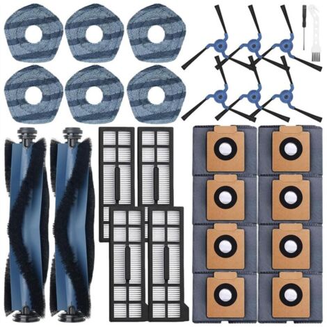 Para X10 Pro Omni: 2 cepillos principales, 6 paños de limpieza, cepillos laterales, 4 filtros HEPA, 8 filtros de polvo, 1 herramienta destornillador. (1/4)