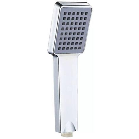 Ducha de mano cuadrada, cabezal de ducha, cromo, plata (1/4)