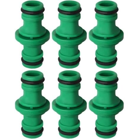 conectores dobles para manguera, conectores macho dobles de plástico para unir tubos de manguera de jardín (verde) (1/3)