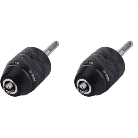 Portabrocas sin llave de 2-13 mm con adaptador de vástago SDS Plus, adaptador para taladro de impacto de 1/2-20 UNF, 2 piezas (1/4)
