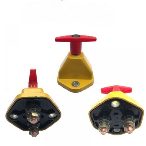 Interruptor de desconexión de batería para coche, interruptor de apagado de batería de 24 V para coche, barco, autocaravana, ATV, náutica - Amarillo - 2 unidades (1/3)