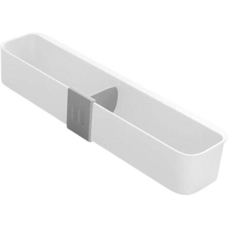 Soporte multifuncional para zapatillas de baño que ahorra espacio sin necesidad de taladrar. Estante para guardar zapatos de baño para el hogar y la autocaravana (blanco). (1/4)