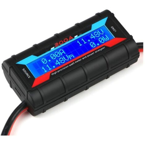 Analizador de potencia de alta precisión de 200 A, vatímetro, monitor de rendimiento de consumo de batería con retroiluminación LCD para RC (1/4)