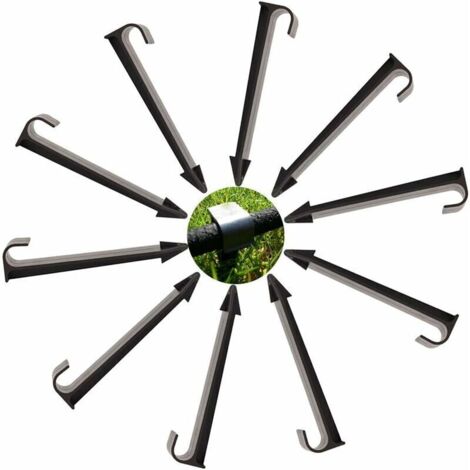 Estacas de anclaje para mangueras de jardín, soportes de fijación al suelo, 50 unidades, color negro, 11,5 cm (1/4)
