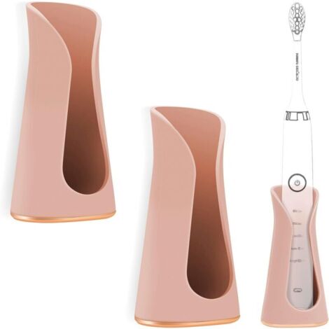 Soporte adhesivo para cepillo de dientes eléctrico, soporte de pared para cepillos de dientes eléctricos compatibles (rosa champán) (1/4)