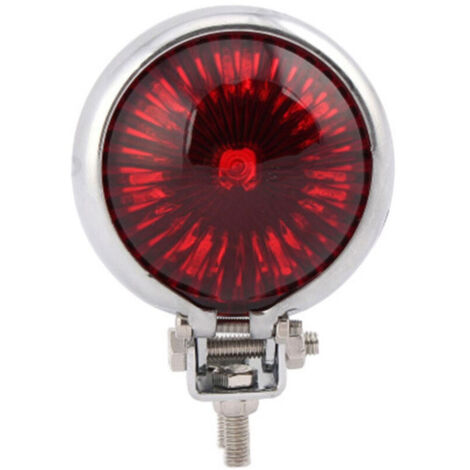 Luz trasera LED para motocicleta, luz de freno y luz de parada, cromada, para Chopper y Cafe Racer.