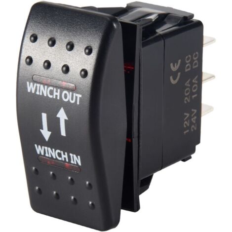 Interruptor basculante de encendido/apagado de 12 V y 20 A, 7 pines, LED rojo (1/4)