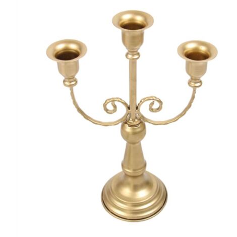 Centro de mesa metálico para candelabro, adorno sencillo, portavelas cónico (1/4)