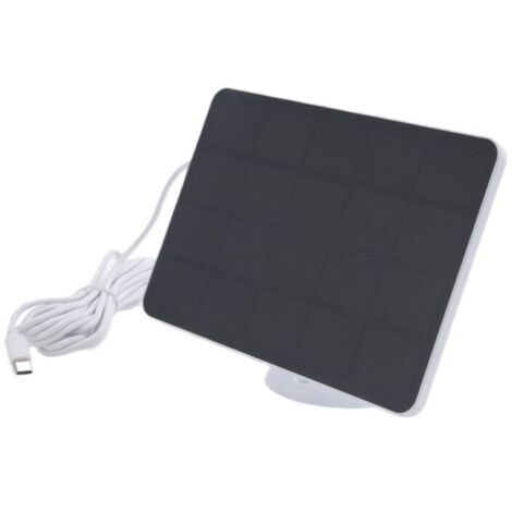 Cargador solar impermeable de 4 W para cámaras de seguridad domésticas, alimentado por células solares con cable de carga, color blanco. (1/4)