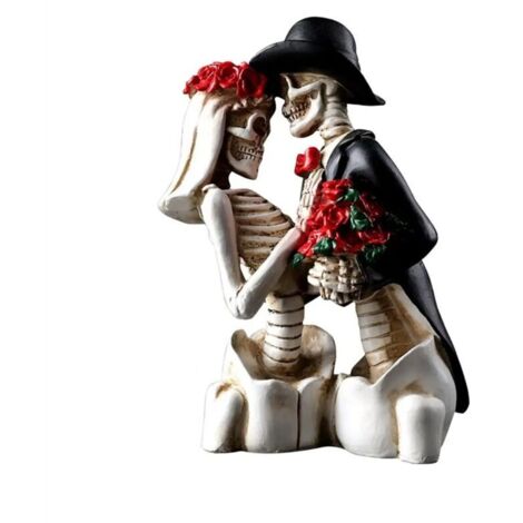 Figura de esqueleto de resina para decoración de Halloween (1/4)