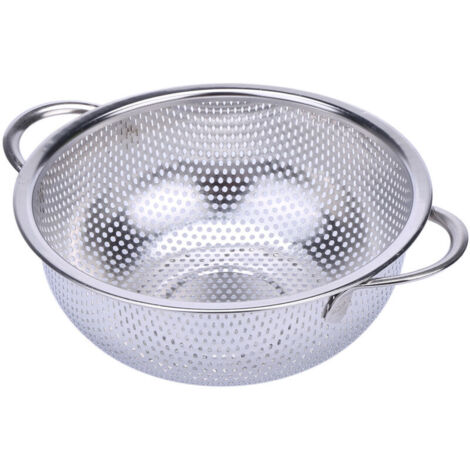 Coladores de acero inoxidable con mango, colador perforado para pasta, verduras, arroz, frutas y otros alimentos - Pequeño
