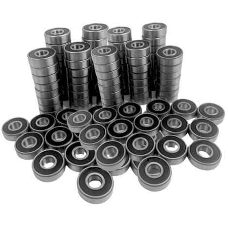 Paquete de 100 rodamientos 608 2RS, 8 x 22 x 7 mm, rodamientos de bolas RS con sello de grasa para monopatines (1/4)