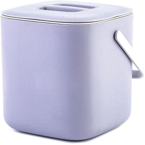 Cubo de basura de plástico para cocina con escurridor y accesorios para residuos orgánicos - Gris claro (1/4)