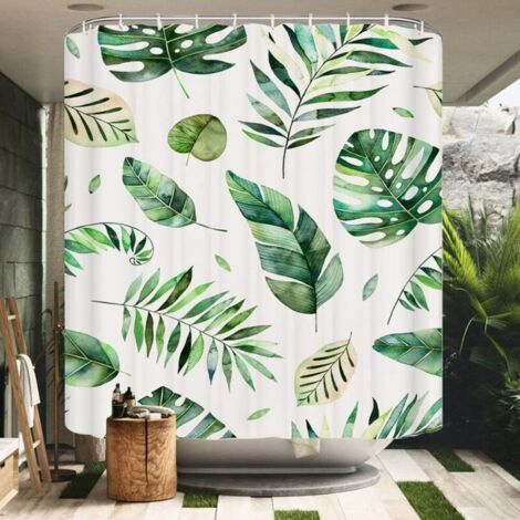 Cortina de ducha de 120x180 cm, impermeable, resistente al moho, de poliéster, con efecto 3D, con ganchos. Cortina de ducha para baño y hogar. (1/4)