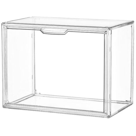 Organizador de bolsos para armario, caja expositora de acrílico transparente con forma de mano, apilable con puerta magnética. (1/4)