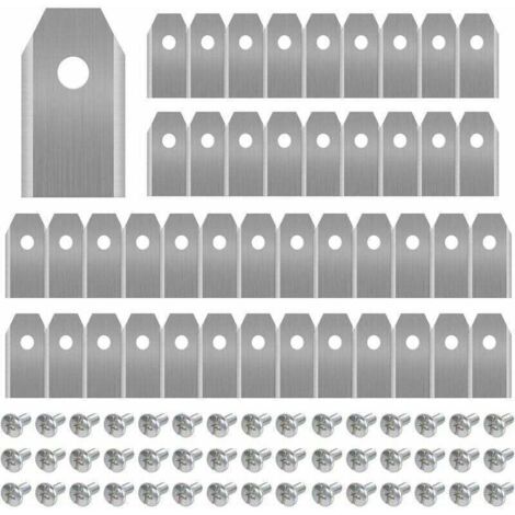 45 cuchillas de titanio para todos los robots cortacésped Husqvarn/Automower/Yardforce/Gardena (3g-0,75 mm) con 45 tornillos. Cuchillas de repuesto para los modelos 105, 310, 315, 320, 420, 430x y r40 (1/4)