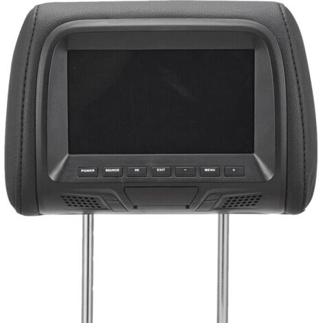 Monitor universal de 7 pulgadas para reposacabezas de coche (asiento trasero), color negro.