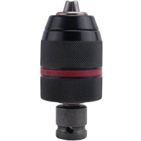Portabrocas sin llave de 1,5-13 mm (1/2 pulgada, rosca 20UNF) con vástago hexagonal SDS-Plus de 1/4 de pulgada y adaptador para vasos de accionamiento cuadrado. (1/4)