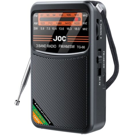 Mini radio de bolsillo portátil con AM/FM/SW de banda completa, batería recargable, soporte para auriculares, mini radio para personas mayores, A (1/4)