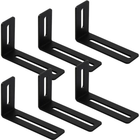 Soporte de fijación metálico de 6 piezas, soporte de ángulo ajustable con 2 ranuras, conector de ángulo metálico de 90 grados, soporte de esquina en forma de L, soporte de fijación, soporte de fijació (1/4)