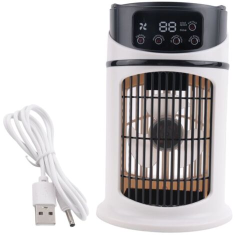 Aire acondicionado portátil para el hogar, mini enfriador de aire para la oficina, 6 velocidades de ventilador, blanco y negro. (1/4)