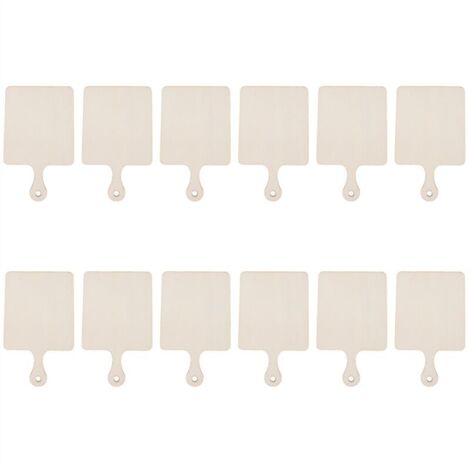 12 mini tablas de cortar de madera en blanco con asas, tablas pequeñas para decoración de cocina casera y de verduras. (1/4)