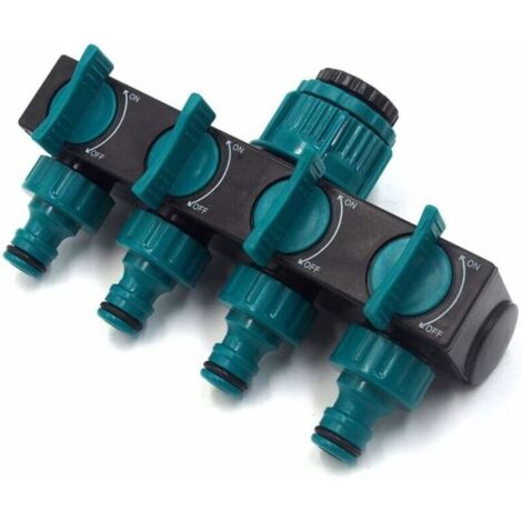 Conector de manguera de jardín de 4 vías, conector de manguera de distribución, conector de extensión, boquilla de grifo, divisor en Y 18083120mm (1/4)