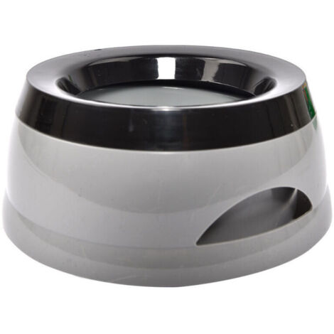 Dispensador de agua antideslizante para perros, bebedero flotante antiderrame para perros, bebedero portátil para mascotas, color gris. (1/4)