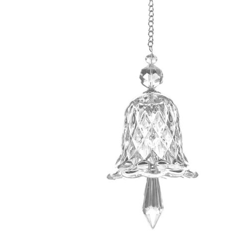 Adornos de campana de cristal transparente, atrapasoles que crean arcoíris, juego de 2 colgantes de campanilla de viento de cristal. (1/4)