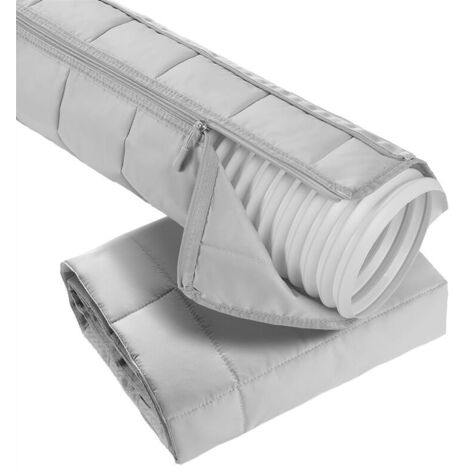 Funda protectora para manguera de aire acondicionado portátil, funda aislante con cremallera para manguera de escape de 5" y 5,9", funda de ventilación para conducto tubular. (1/4)