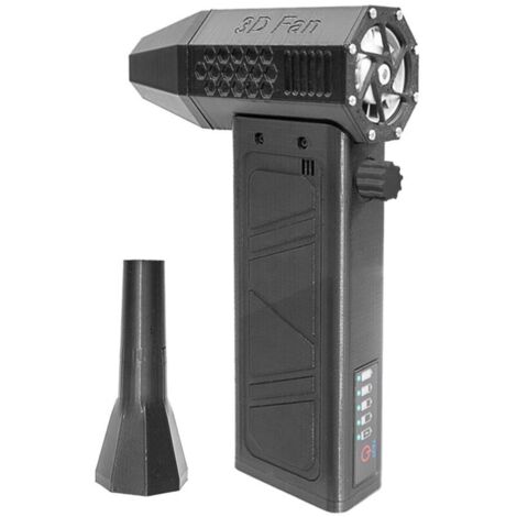 Mini soplador de mano con indicador de potencia, 140.000 RPM, herramienta de limpieza de alta velocidad, color negro oscuro.