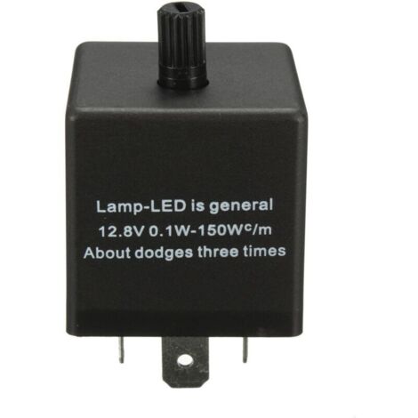 Relé de intermitente LED ajustable de 12 V y 3 pines para luz indicadora de coche (1/4)