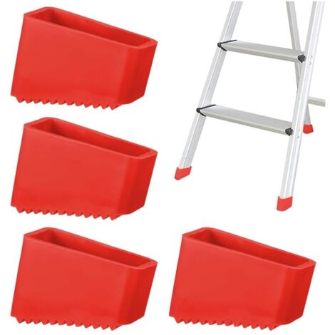Fundas multiusos de 4 piezas para patas de escalera, fundas antideslizantes para las patas, almohadillas de goma para los pies, fundas aislantes. (1/4)