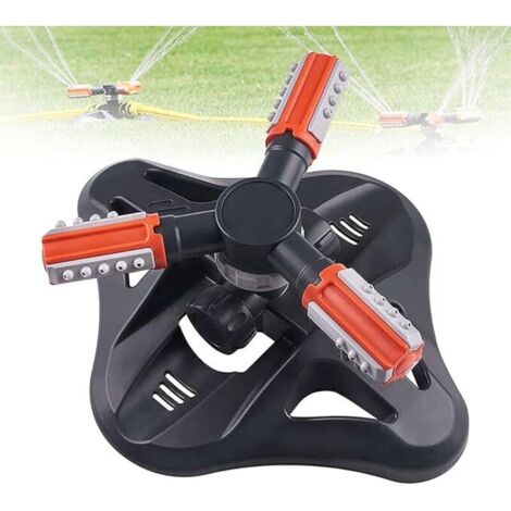 Aspersor de jardín, aspersor automático, aspersor automático giratorio de 360°, aspersor de 3 brazos, césped, jardín y sistema de riego para césped. (1/4)