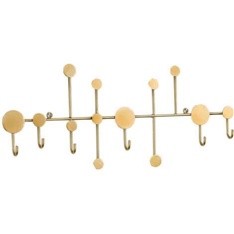 Gancho para ropa detrás de la puerta, perchero de pared de hierro forjado, colgador de pared, decoración de pared para el hogar, dorado (1/4)