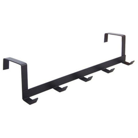 Paquete de 2 ganchos para colgar detrás de la puerta, ganchos para armarios de cocina, color negro. (1/4)