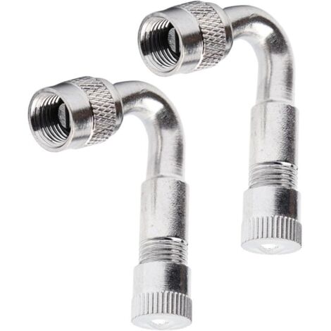 10 extensores de válvula de cobre, adaptador de válvula angular, extensor de válvula para coche, extensor de válvula de neumático, válvula angular para coche, motocicleta, bicicleta, scooter (ángulo p (1/4)