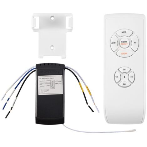 Kit de control remoto para ventiladores de techo, ventiladores de techo pequeños universales, sin control de velocidad, luz ni temporizador. (1/4)