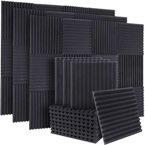 50 paneles de espuma insonorizante, cuñas de aislamiento acústico para paredes y techos de estudio, 1x12x12 pulgadas.