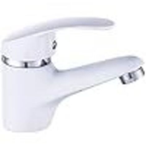 Grifo de fregadero blanco, mezclador de agua fría y caliente, rociador, grifo de fregadero, mezclador de agua fría y caliente, conjunto de desagüe, caño cascada, utensilio de cocina, cabezal (1/4)