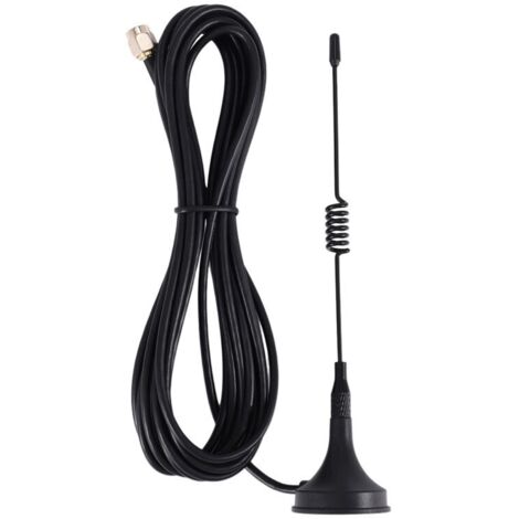 Antena GSM de 433 MHz y 5 dBi con conector SMa macho y base magnética para radioaficionados.