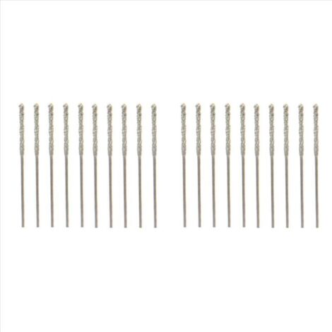 Juego de 40 brocas helicoidales con punta de diamante, de 0,8 mm, para vidrio, joyería, piedra y azulejos. (1/4)