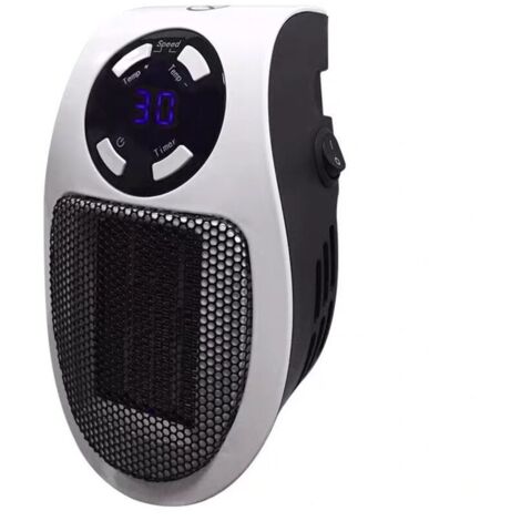 Calefactor enchufable, mini calefactor eléctrico de 500 W, calefacción termostática ajustable, función de control de temperatura, función de temporizador, calefactor portátil (1/4)