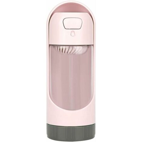 Dispensador de agua portátil a prueba de fugas para gatos, ideal para paseos al aire libre y entrenamiento durante viajes (rosa). (1/4)