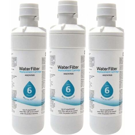Paquete de 3 filtros de agua externos universales LT1000P para refrigeradores Kenmore 9980, color blanco. (1/4)