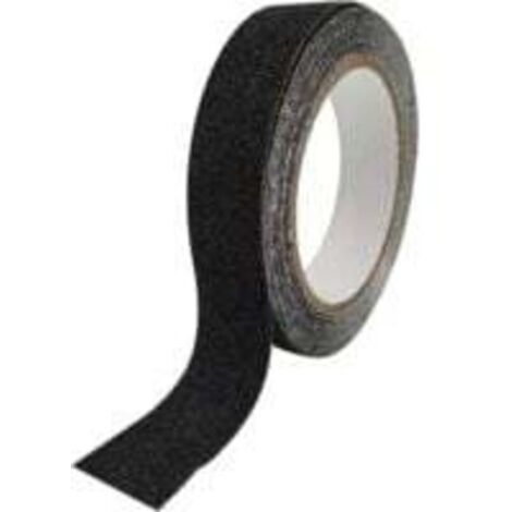 Cinta antideslizante para escaleras, cinta adhesiva antideslizante, cinta autoadhesiva antideslizante, tira de seguridad antideslizante, para escaleras interiores y exteriores, impermeable, negra, 2,5 (1/4)