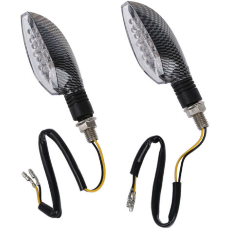 unidades de intermitentes LED de carbono de 12 V para motocicleta. Señal clara. (1/4)